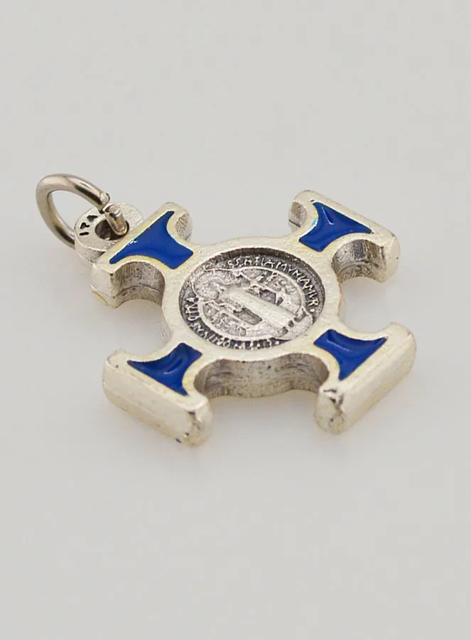 Anhänger Benediktuskreuz Metall - Blau - 2cm (pic 3)