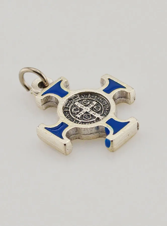 Anhänger Benediktuskreuz Metall - Blau - 2cm (pic 4)