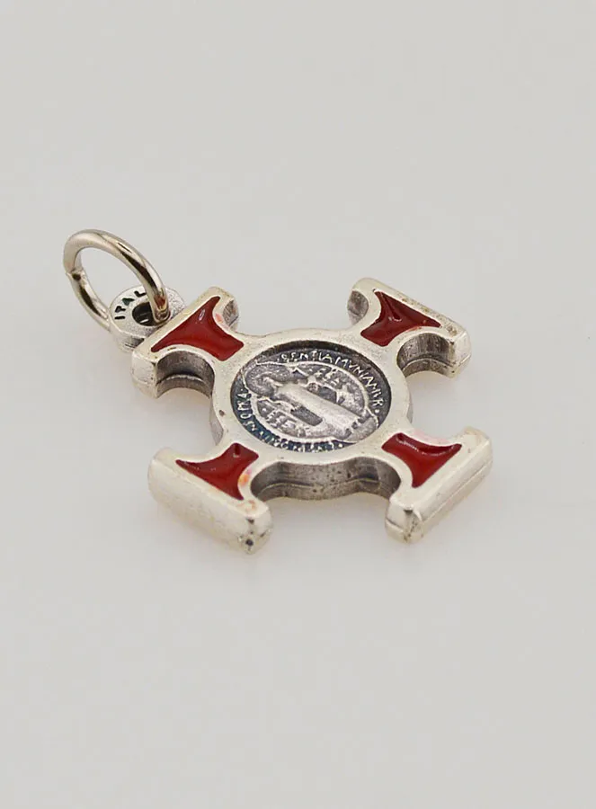 Anhänger Benediktuskreuz Metall - Rot - 2cm (pic 4)