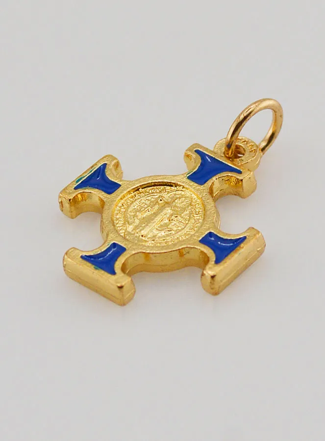 Anhänger Benediktuskreuz goldfarben - Blau - 2cm (pic 4)