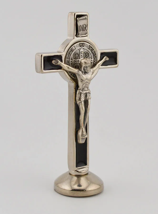 Benediktus - Kreuz silberfarben auf Sockel - Schwarz (pic 3)