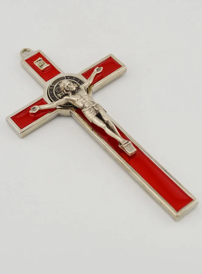 Benediktuskreuz Kruzifix - Metall Rot (pic 3)
