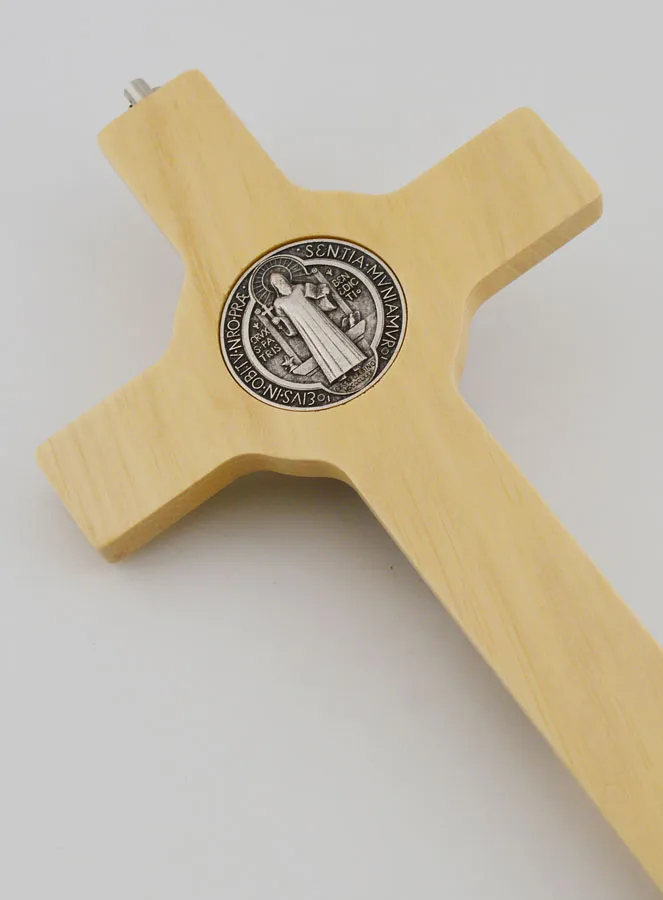 Kruzifix Benediktuskreuz aus Holz hellbraun - 21cm (pic 4)