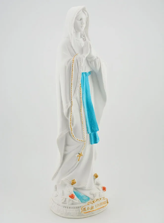 Figur Unsere Liebe Frau von Lourdes mit Rosenkranz goldfarben - 30cm (pic 3)