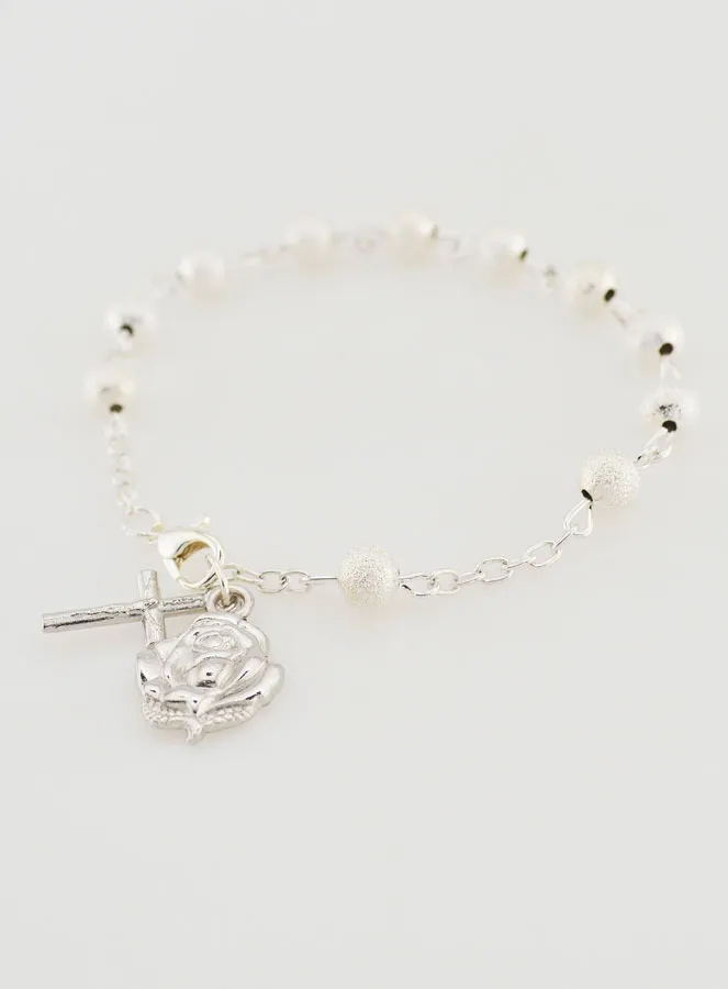 Zehnerrosenkranz Armband Silberperlen - 19cm (pic 4)