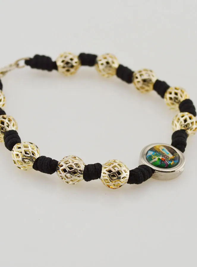 Zehnerrosenkranz Armband Perlen hohl und Lourdes Medaille (pic 3)