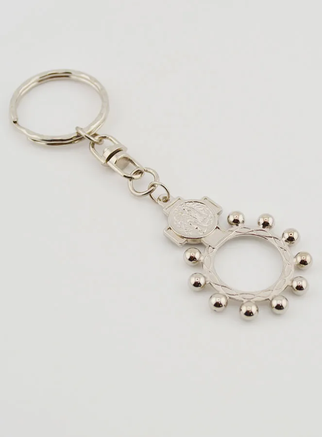 Christlicher Schlüsselanhänger Zehner Rosenkranz von Lourdes - 4cm (pic 3)