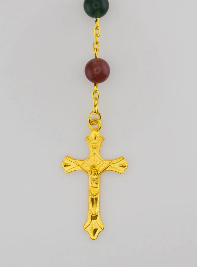 Rosenkranz Achat Stil und Gold Kette (pic 3)