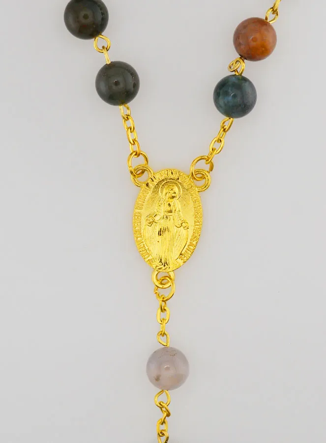 Rosenkranz Achat Stil und Gold Kette (pic 4)