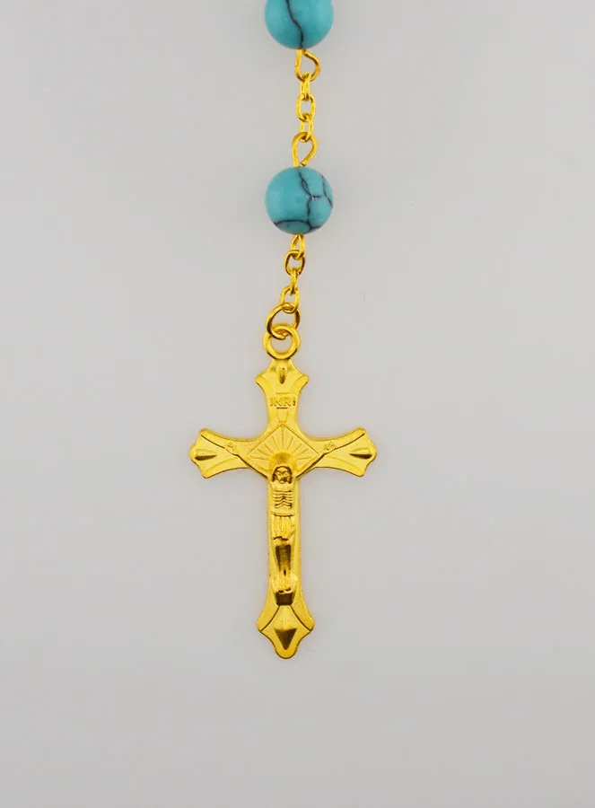 Rosenkranz Türkis und Vergoldete Kette (pic 3)