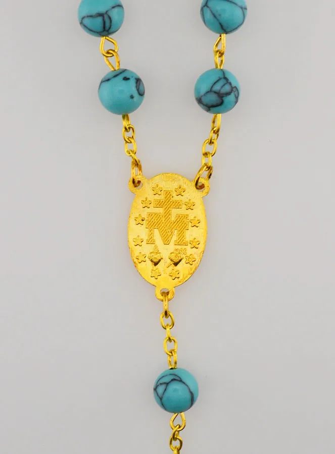 Rosenkranz Türkis und Vergoldete Kette (pic 4)