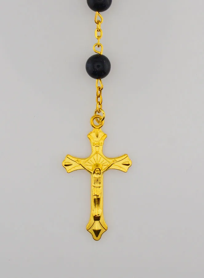 Rosenkranz in Sodalith Stil und Vergoldete Kette (pic 3)