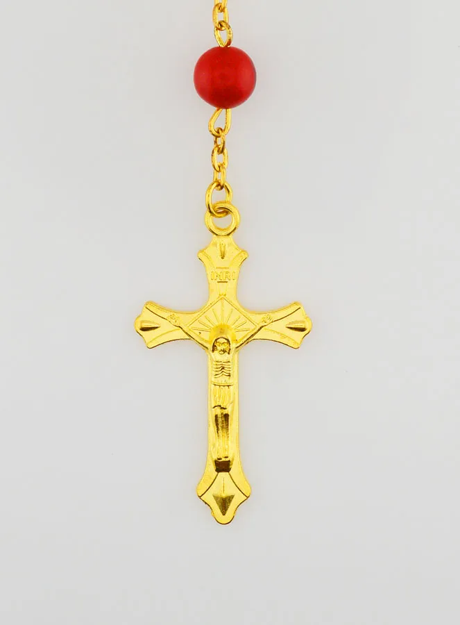 Rosenkranz Koralle - Vergoldete Kette (pic 3)