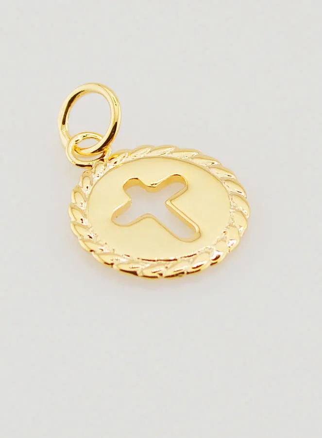 Medaille Kreuz 18 Karat Vergoldet - 13mm (pic 3)