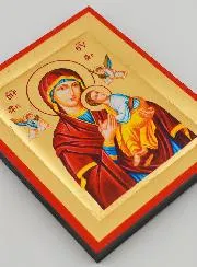 Byzantinische Ikone Maria von der Immerwährenden Hilfe handbemalt - 13cm