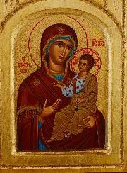 Triptychon Ikone Maria am Himmelstor auf Blattgold - 26 x 24cm