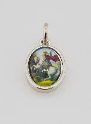 Medaille hl Georg Silberfarben - 15mm