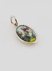 Medaille hl Georg Silberfarben - 15mm