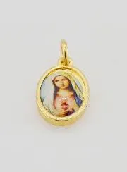Medaille Herz Marien Goldfarben - 15mm