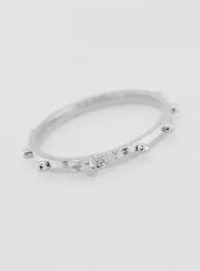 Rosenkranzring silberfarben - Grösse 64