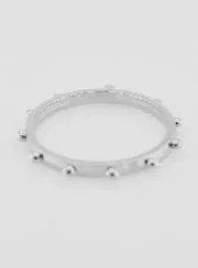 Rosenkranzring silberfarben - Grösse 64