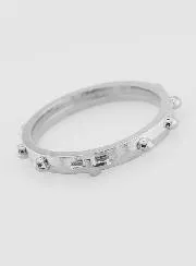 Rosenkranzring silberfarben - Grösse 51