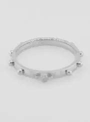 Rosenkranzring silberfarben - Grösse 57