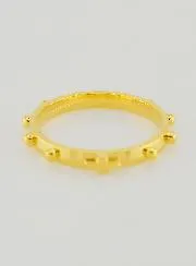 Rosenkranzring goldfarben - Grösse 57