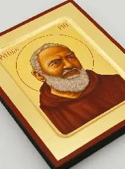 Byzantinische Ikone hl Padre Pio - 18cm