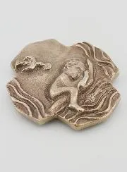 Silberbronzekreuz Handgefertigt - die Taufe - 10cm