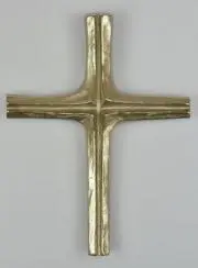 Silberbronze Kreuz Modern handgefertigt - 18cm