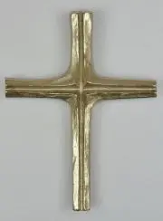 Silberbronze Kreuz Modern handgefertigt - 18cm