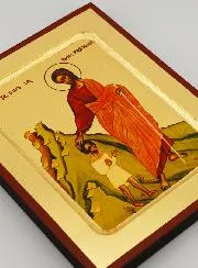 Byzantinische Ikone Jesus Christus guter Hirte mit Kind - 17cm