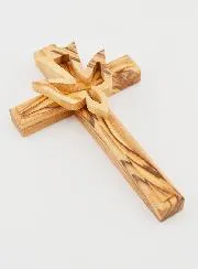 Kreuz Kruzifix Heiliger Geist aus Olivenholz - 12cm
