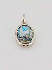 Medaille Unserer Lieben Frau von Fatima Metall Silberfarben - 14mm