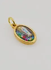 Metall-Medaille Unserer Lieben Frau von Lourdes Goldfarben - 14mm