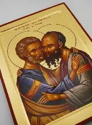 Byzantinische Ikone Hl. Petrus und Paulus 28cm