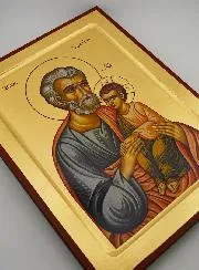 Ikone hl Josef mit dem Jesusknaben 30cm