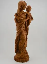 Figur Gottesmutter mit Kind - holzfarben 30cm