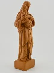 Figur Madonna mit Kind - holzfarben 16cm