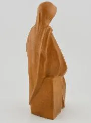 Figur Madonna sitzend mit Kind - holzfarben 16cm