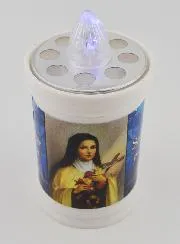 Elektrisches Led Grablicht Heilige Theresia vom Jesuskinde 60 Tage