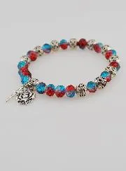 10er Rosenkranz Armband Silberperlen und Strass Krsitall