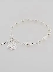 Zehnerrosenkranz Armband Silberperlen 6 mm