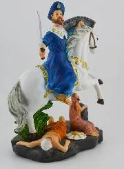 Figur Der hl. Jakobus hoch zu Pferd 20cm