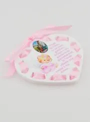 Ikone Schutz-Engel Rosa - Taufgeschenk für Mädchen - 7 cm