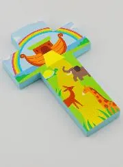 Holzkreuz für Kinder - Arche Noah 12cm