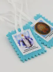 Skapulier Wundertätige Jungfrau aus Blauem Stoff 5cm