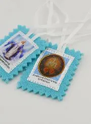 Skapulier Wundertätige Jungfrau aus Blauem Stoff 5cm