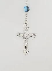 Rosenkranz Aktuell Modeschmuck von Lourdes Regenbogen Perlen 70cm
